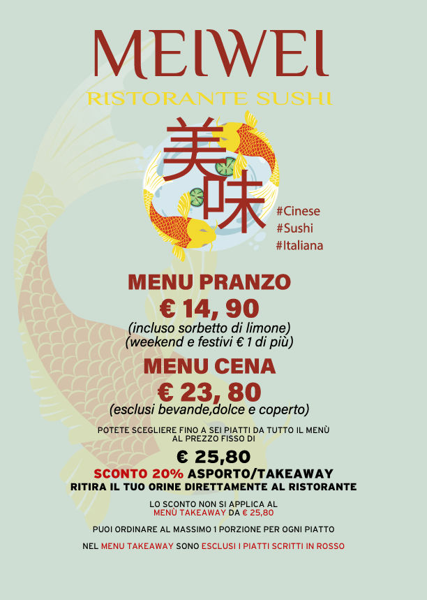 MeiWei Sushi Avigliana Menù da Asporto